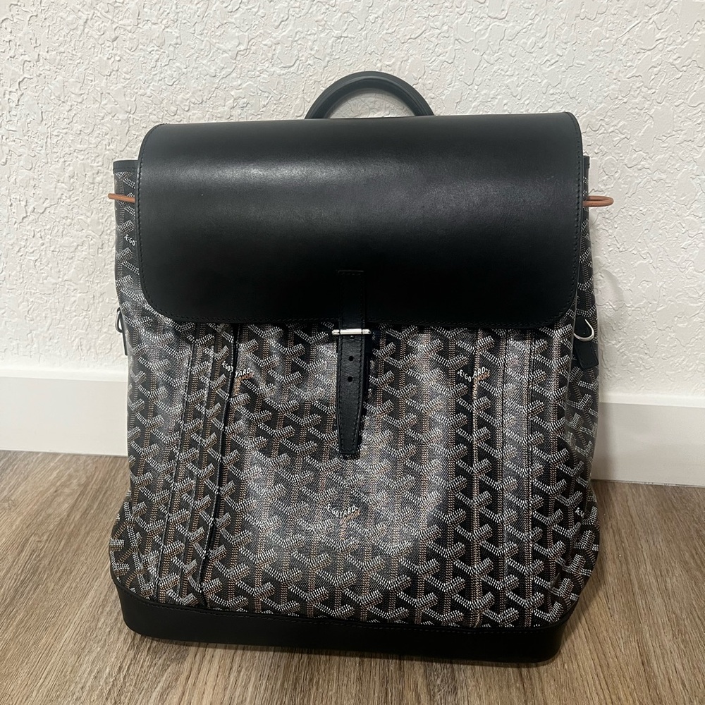 Goyard Black and Brown Patterned Backpack